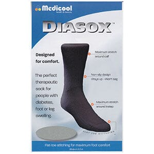 Image of Medicool DiaSox® Diabetes Socks, XL (Men's 12-1/2 to 15 and Women's 14 and over), Black