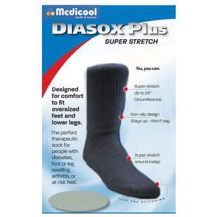 Image of Medicool DiaSox® Plus Oversize Diabetes Socks, XL, Black