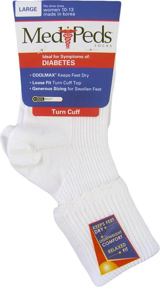Image of Medipeds Diabetic Turn Cuff Socks (1 Pair Pack)