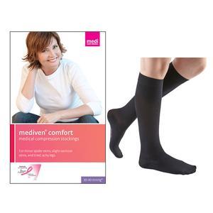 Image of Mediven Comfort Calf, 30-40, Extra Wide, Closed, Ebony, Size 3