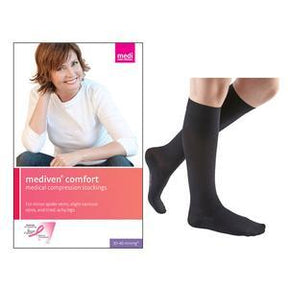 Image of Mediven Comfort Calf, 30-40, Extra Wide, Closed, Ebony, Size 3