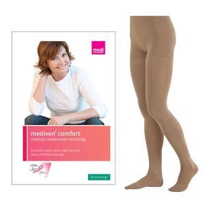 Image of Mediven Comfort Compression Pantyhose Size 1, Petite, 20-30 mmHg, Natural, Closed Toe