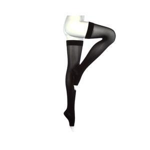 Image of Mediven Comfort Thigh High with Beaded Silicone Band, 20-30 mmHg, Open Toe, Ebony, Size 3