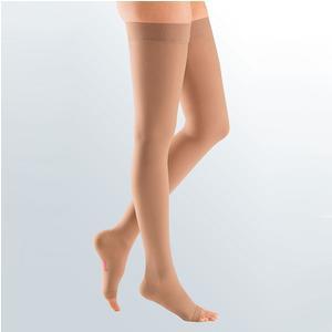 Image of Mediven Comfort Thigh-High with Silicone Border, 20-30, Open, Sand, Size 2