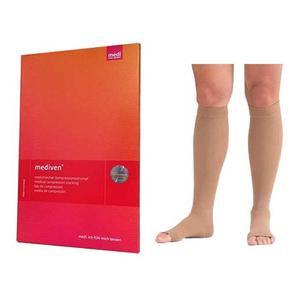 Image of Mediven Forte Calf with Silicone Border, 40-50, Extra Wide Calf, Open, Caramel, Size 4