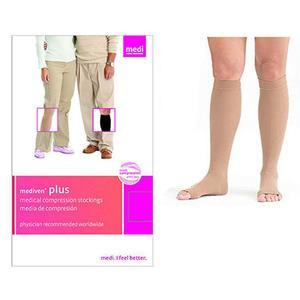 Image of Mediven Plus Calf with Top Band, 30-40, Open, Beige, Size 4