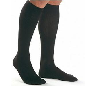Image of Men's Knee-High Ribbed Compression Socks X-Large Full Calf, Black