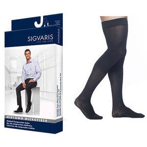 Image of Midtown Microfiber Thigh-High with Grip-Top, 20-30, Medium, Long, Closed, Black