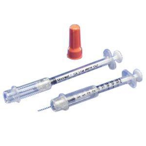 Image of Monoject Insulin Safety Syringe 30G x 5/16", 1 mL (100 count)
