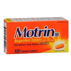 Image of Motrin IB 200 mg Ibuprofen Caplets, 100 Count
