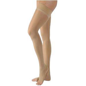 Image of Natural Rubber Thigh-High Stockings with Grip-Top, Size M2, Beige