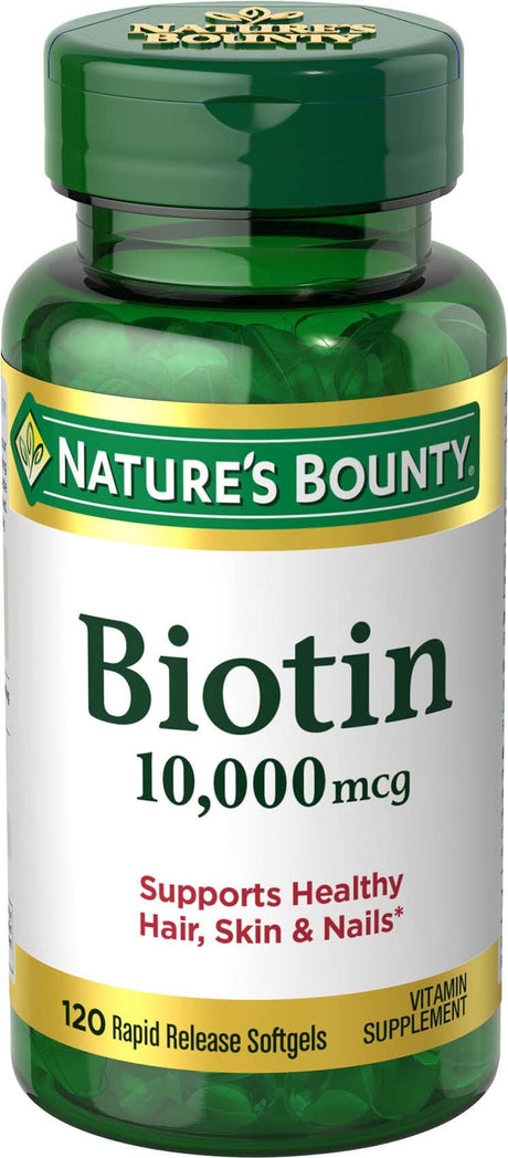 Image of Nature's Bounty Biotin Softgels, 10,000mcg, 120 ct