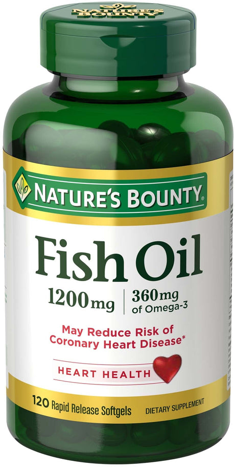 Image of Nature's Bounty Fish Oil with Omega-3 and Omega-6 Softgels, 1200mg, 120 ct