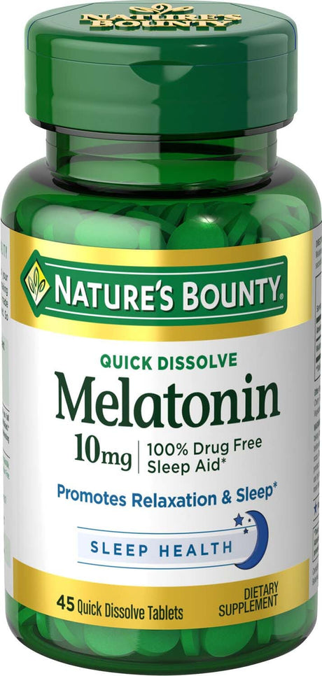 Image of Nature's Bounty Melatonin Quick Dissolve Tablets, 10mg, 45 ct