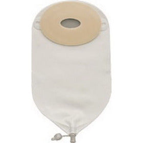 Image of Nu-Flex Adult Post-Op Oval Urine Pre-Cut Pouch, 3/4" X 1-1/2" Flutter Valve Deep Convex 24 oz.