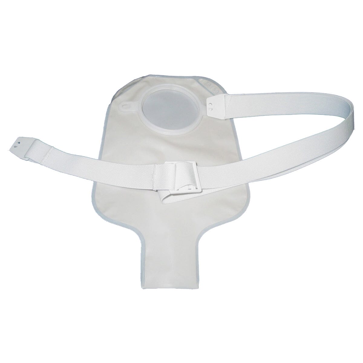 Image of Nu-Hope Colostomy Pouch, 1-1/4" Stoma, O-Ring, Small Flange, Belt, Non-Adhesive, Closed End, Xsmall