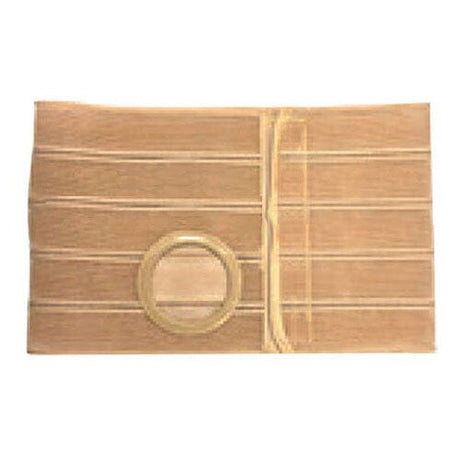Image of Nu-Hope Support Belt, Original Flat Panel, Large Oval Stoma, 9" Wide, Right, 1" From Bottom, Contoured, 2XL (47" to 52" Waist), Beige