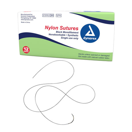 Image of Nylon Sutures - Non Absorbable - Synthetic, Black, 6-0, C3 Needle, L-18"