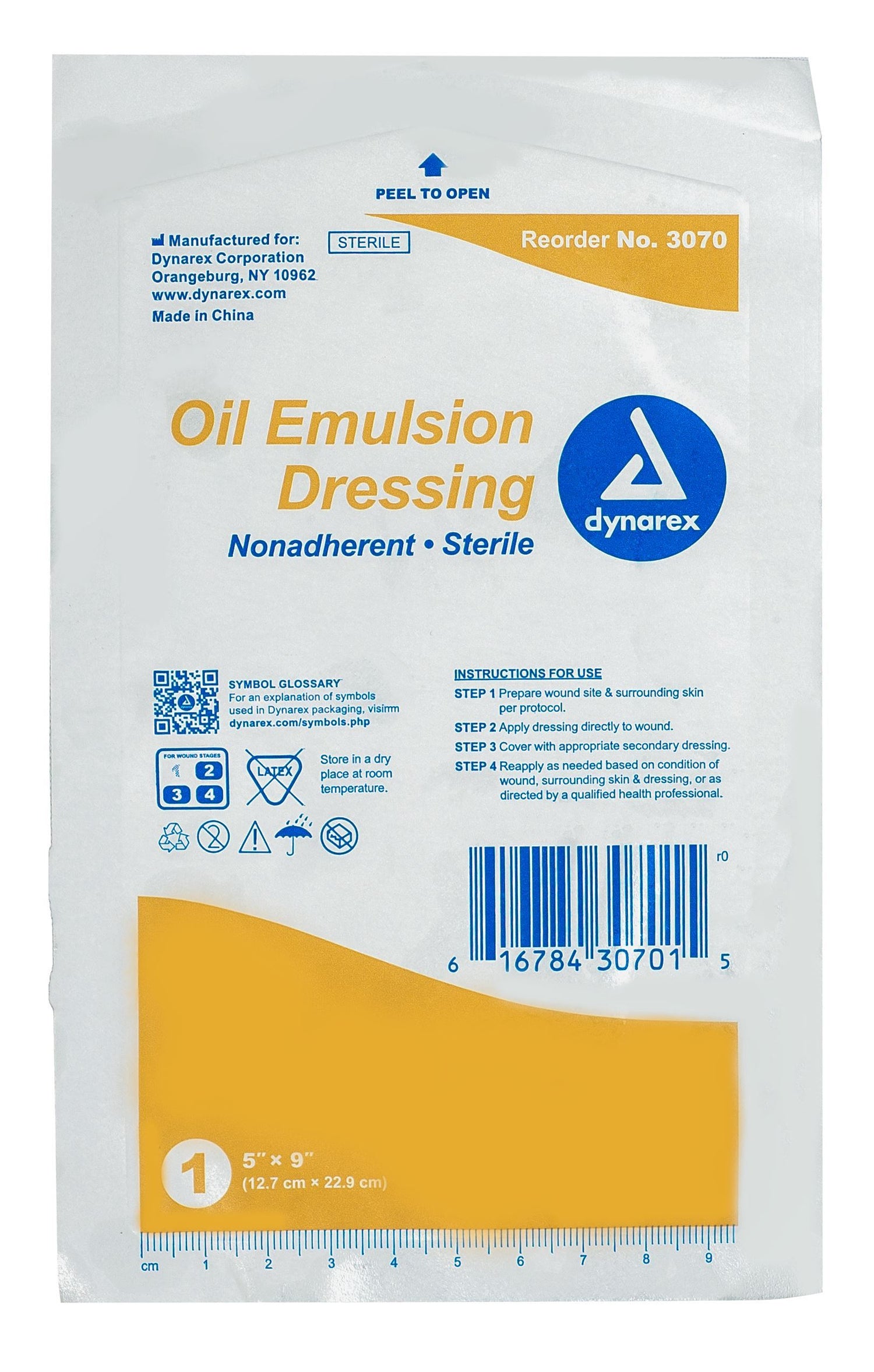 Dynarex - Oil Emulsion Dressing - 5"x9", Box of 12 Dynarex - Oil Emulsion Dressing - 5"x9", Box of 12