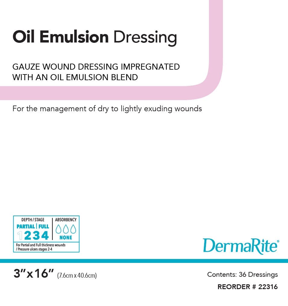 Image of Oil Emulsion Wound Dressing, 3" x 16"