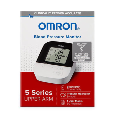 Image of Omron 5 Series® Upper Arm Blood Pressure Monitor, 4.2'' x 5.7'' x 3.4''