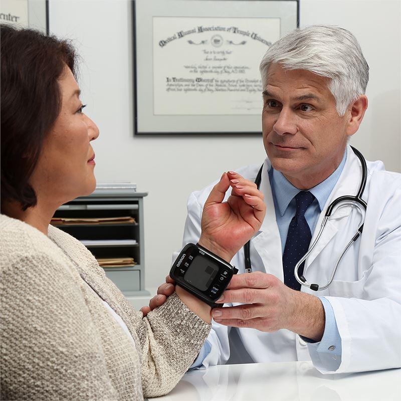 Image of Omron 7 Series® Wireless Wrist Blood Pressure Monitor, 3.6'' x 0.5'' x 2.5''