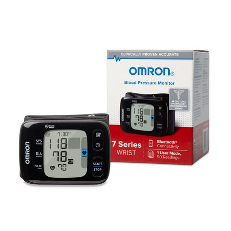 Image of Omron 7 Series® Wireless Wrist Blood Pressure Monitor, 3.6'' x 0.5'' x 2.5''