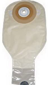 Image of One-Piece Post-Op Adult Drainable Pouch Precut 1" Round With Reinforced Seams Deep Convexity, Clear