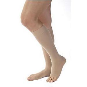 Image of Opaque Knee-High Firm Compression Stockings Large, Natural