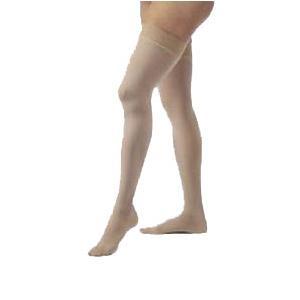 Image of Opaque Women's Thigh-High Extra-Firm Compression Stockings Large, Silky Beige