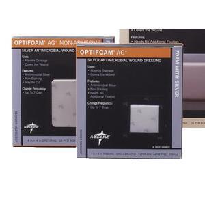 Image of Optifoam Ag Foam Dressing with Ionic silver 4" x 4"