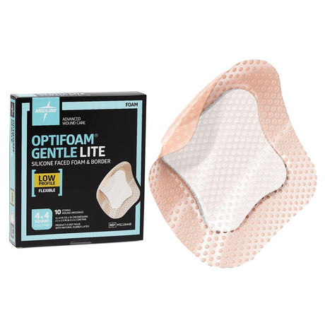 Image of Optifoam® Gentle Lite Foam Dressing, with Border, 4" x 4"