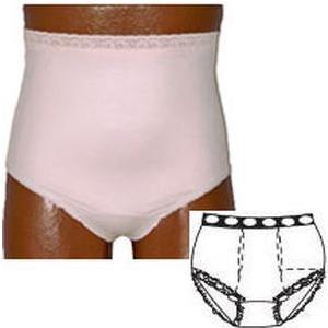 Image of OPTIONS Ladies' Basic with Built-In Barrier/Support, Soft Pink, Center Stoma, Small 4-5, Hips 33" - 37"