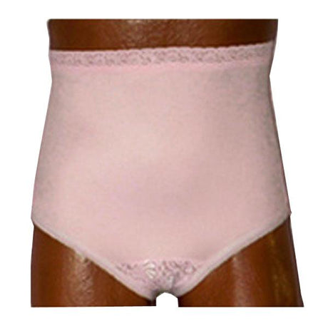 Image of OPTIONS Ladies' Basic with Built-In Barrier/Support, Soft Pink, Center Stoma, X-Large