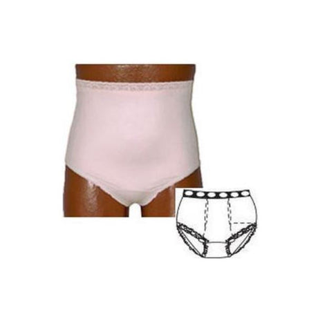 Image of OPTIONS Ladies' Basic with Built-In Barrier/Support, Soft Pink, Dual Stoma, Large 8-9, Hips 41" - 45"