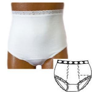 Image of OPTIONS Ladies' Basic with Built-In Barrier/Support, White, Dual Stoma, Medium 6-7, Hips 37" - 41"