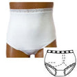 Image of OPTIONS Ladies' Basic with Built-In Barrier/Support, White, Left-Side Stoma, Large 8-9, Hips 41" - 45"