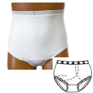 Image of OPTIONS Ladies' Basic with Built-In Barrier/Support, White, Left-Side Stoma, Small 4-5, Hips 33" - 37"