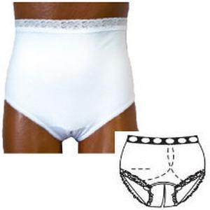 Image of OPTIONS Ladies' Basic with Built-In Barrier/Support, White, Left-Side Stoma, X-Large 10, Hips 45" - 47"