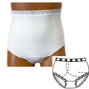 Image of OPTIONS Ladies' Basic with Built-In Barrier/Support, White, Right-Side Stoma, Medium 6-7, Hips 37" - 41