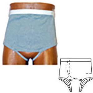 Image of OPTIONS Ladies' Brief with Built-In Barrier/Support,Gray, Rightt-Side Stoma, Medium Hips 36" - 38"