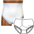 Image of OPTIONS Ladies' Brief with Open Crotch and Built-In Barrier/Support, White, Right Stoma, Medium 6-7, Hips 37" - 41"