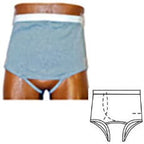 Image of OPTIONS™ Men's Backless with Built-In Barrier/Support, Gray, Right-Side Stoma, Small 32-34