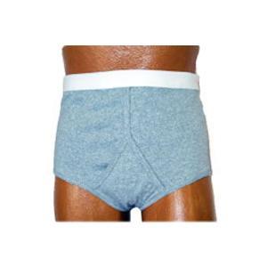 Image of OPTIONS Men's Basic With Built-In Barrier/Support, Gray, Right-Side Stoma, X-Small