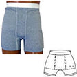 Image of OPTIONS Men's Brief with Built-In Barrier/Support, White, Center Stoma, Small 4-5, Hips 33" - 37"