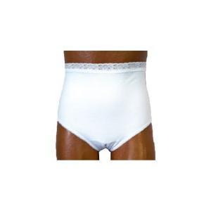 Image of OPTIONS Split-Cotton Crotch with Built-In Barrier/Support, White, Dual Stoma, Small 4-5, Hips 33" - 37"