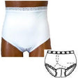 Image of OPTIONS Split-Cotton Crotch with Built-In Barrier/Support, White, Right-Side Stoma, Small 4-5, Hips 33" - 37"