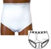 Image of OPTIONS Split-Cotton Crotch with Built-In Barrier/Support, White, Right-Side Stoma, X-Large 10, Hips 45" - 47"