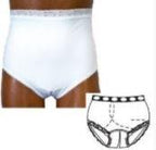 Image of OPTIONS Split-Cotton Crotch with Built-In Barrier/Support, White, Right-Side Stoma, X-Large 10, Hips 45" - 47"