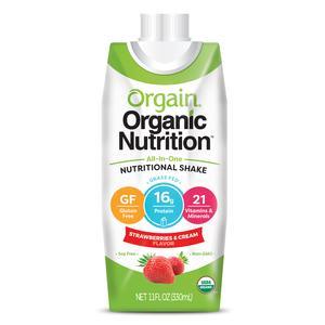 Image of Orgain Organic Nutrition All-in-One Nutritional Shake, Strawberries and Cream, 11 fl oz